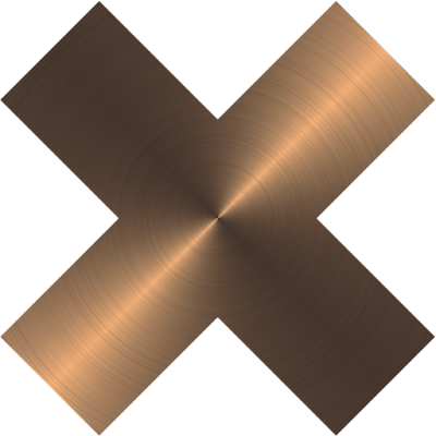 Multiplication Sign Flat Brushed Circular Copper Metallic - Multiplication Sign (400x400)