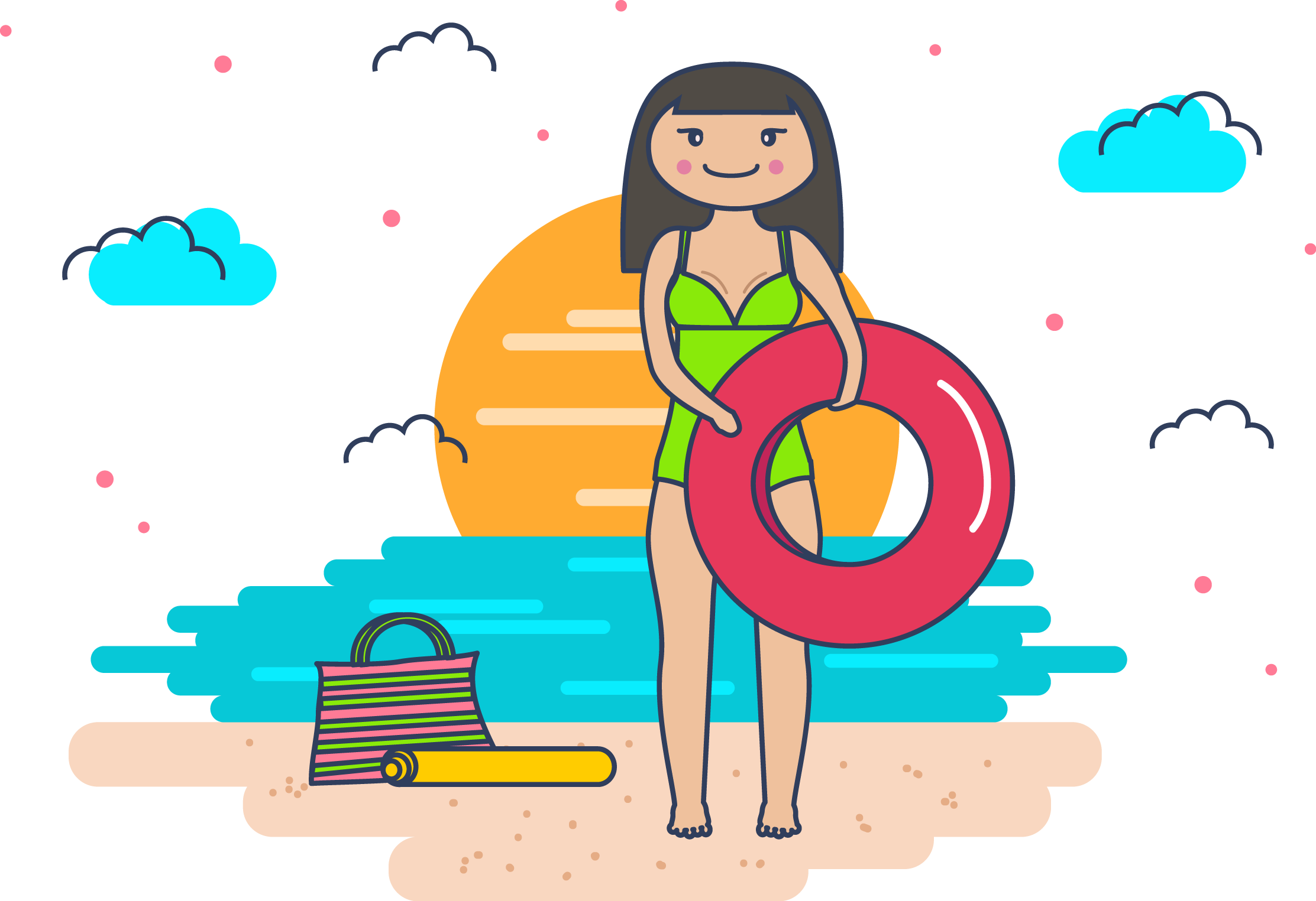Euclidean Vector Swimming Illustration - Euclidean Vector Swimming Illustration (2225x1525)