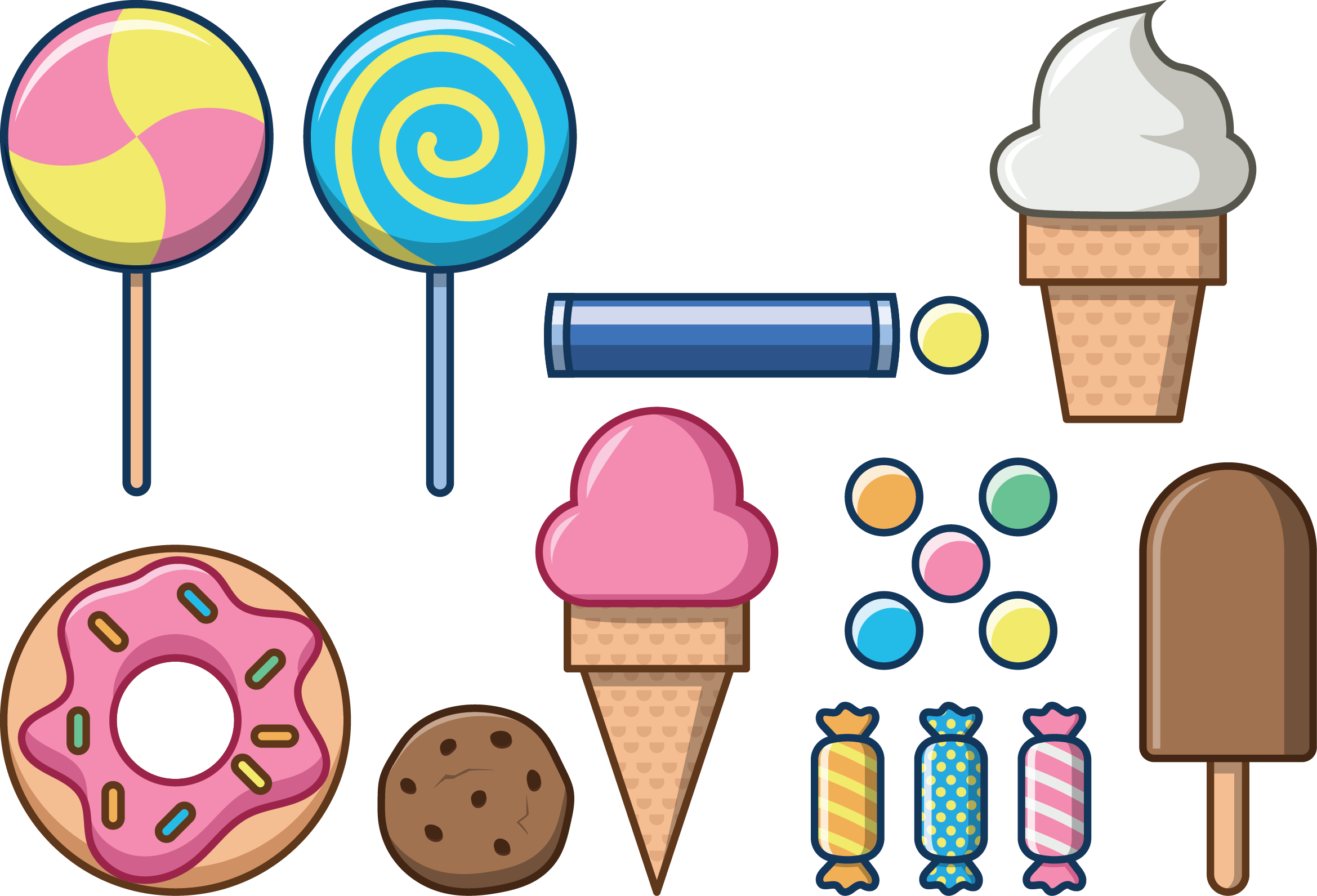 Doughnut Lollipop Euclidean Vector Clip Art - Doughnut Lollipop Euclidean Vector Clip Art (2339x1591)