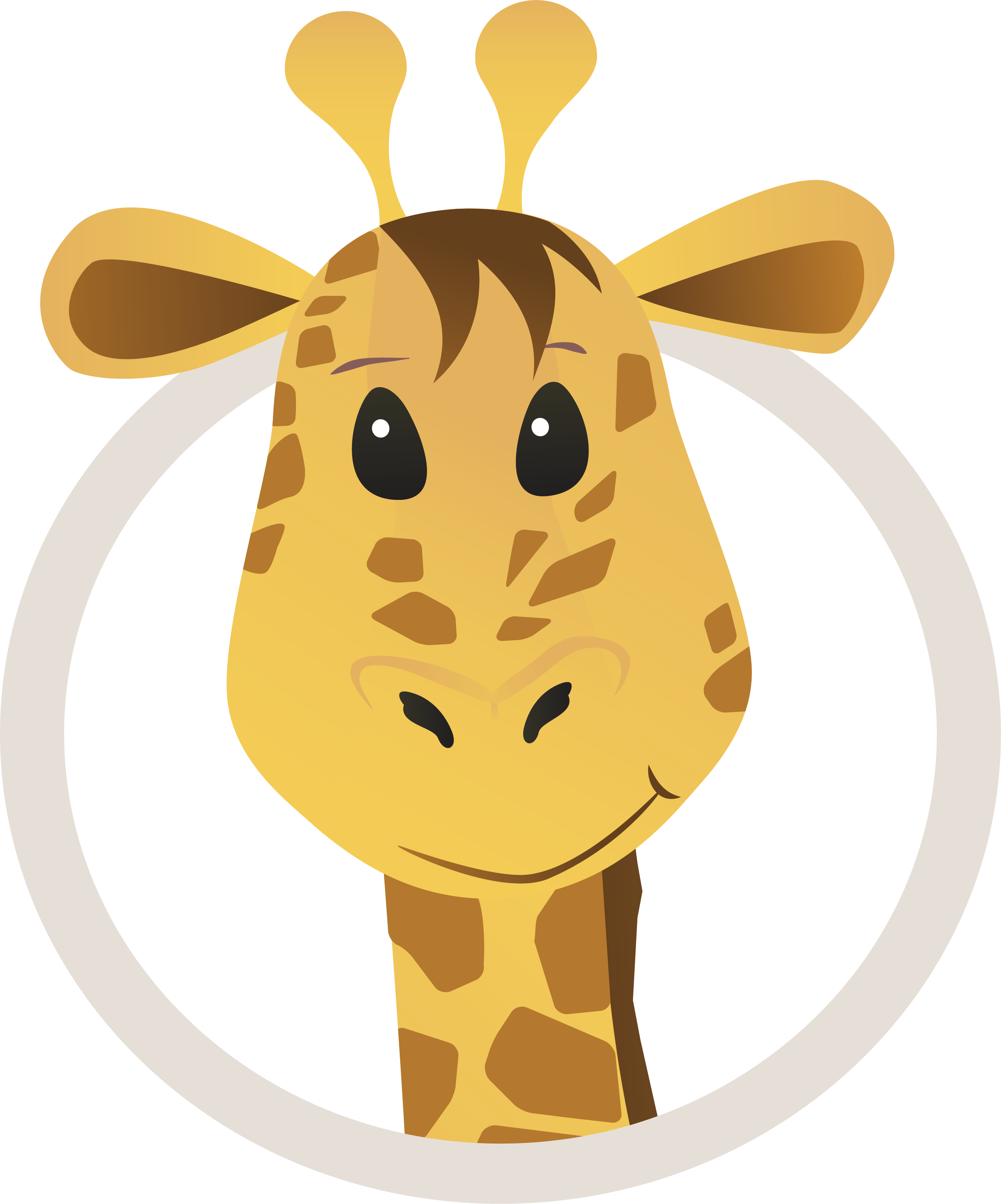 Northern Giraffe Cartoon Drawing Clip Art - My Note: 8x10, 110 Pages: Giraffe Pink (2682x3225)