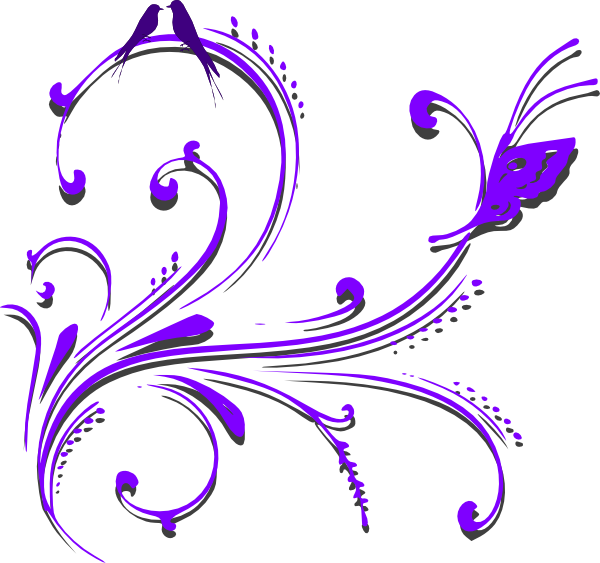 Purple - Butterfly - Border - Clipart - Art Bunga Png (600x563)