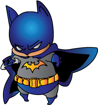Chibi Batman Colored By Cliffengland - Chibi Batman No Background (409x390)