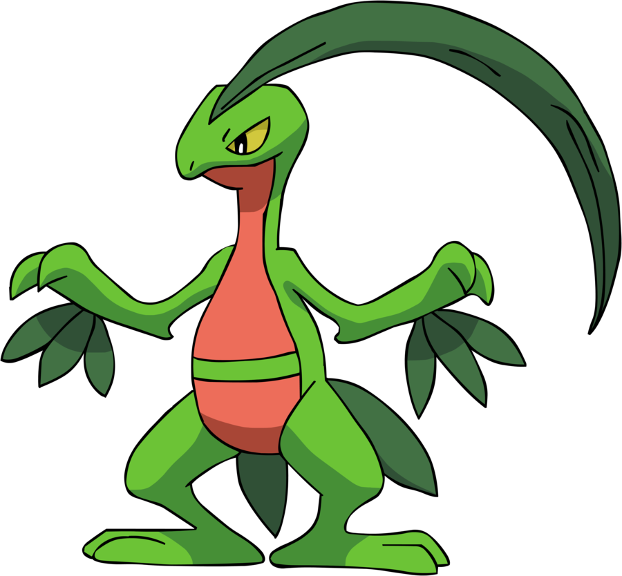 Grovyle By Twistedfevercomics On Deviantartman - Gecko In Pokemon Go (900x834)