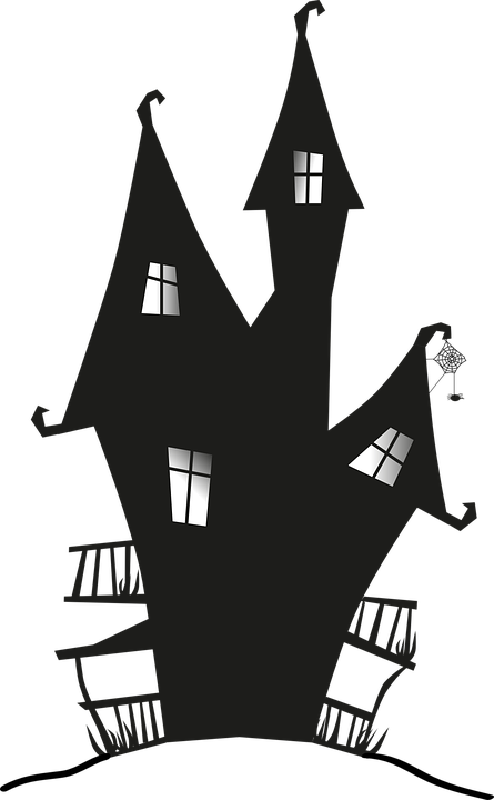 House Cleaning Clipart 20, Buy Clip Art - Haunted House Shower Curtain (445x720)
