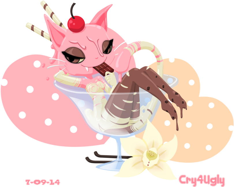 Anthro Ice Cream Kitty By Cry4ugly Anthro Ice Cream - Tmnt Mikey And Ice Cream Kitty (1024x819)