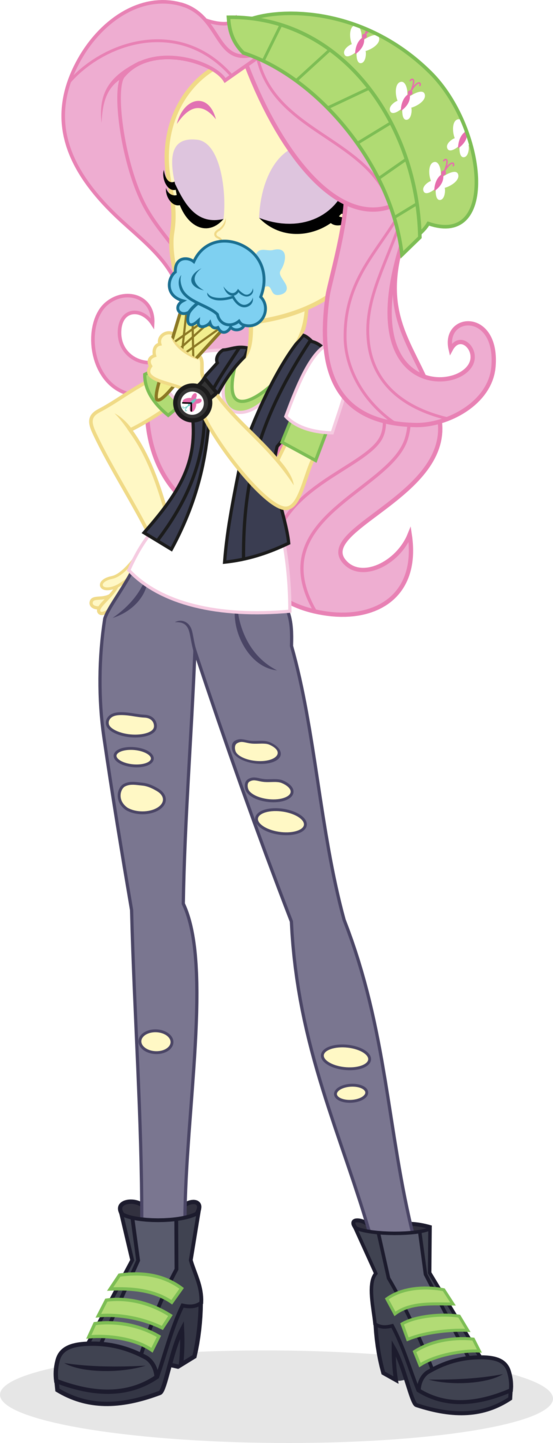 Fluttershy Likes Ice Cream By Punzil504 - Equestria Girls Alternate Universe Twilight Sparkle (553x1443)