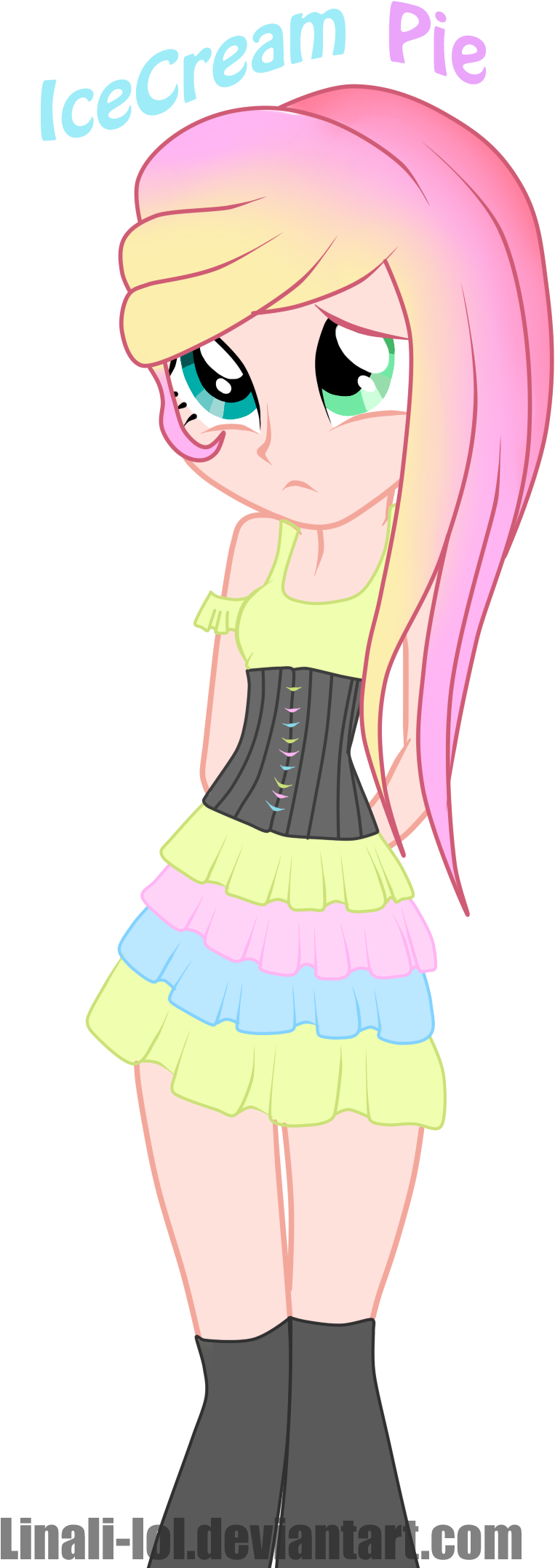 ~icecream Pie~ By Linali-lol - Cartoon (1024x2177)