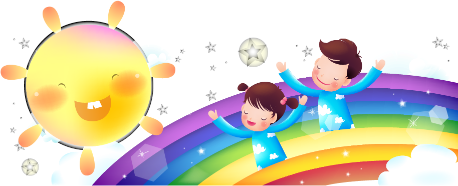 Child Cartoon Rainbow Illustration - Child Cartoon Rainbow Illustration (924x373)