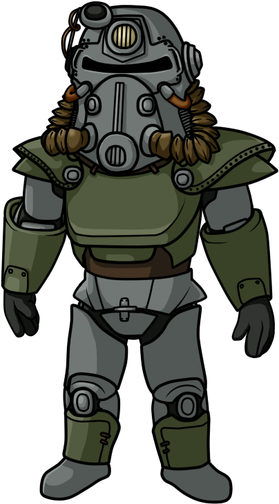 Lineart N' Color Training T51b Power Armor By - Fallout 4 Power Armor Animated (427x748)