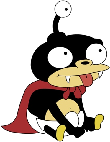 Nudist Alien Scammers - Nibbler Futurama (373x479)