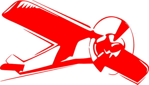 Helicopter, Chopper, Aircraft, Rotor - Clip Art Red Airplane (595x340)