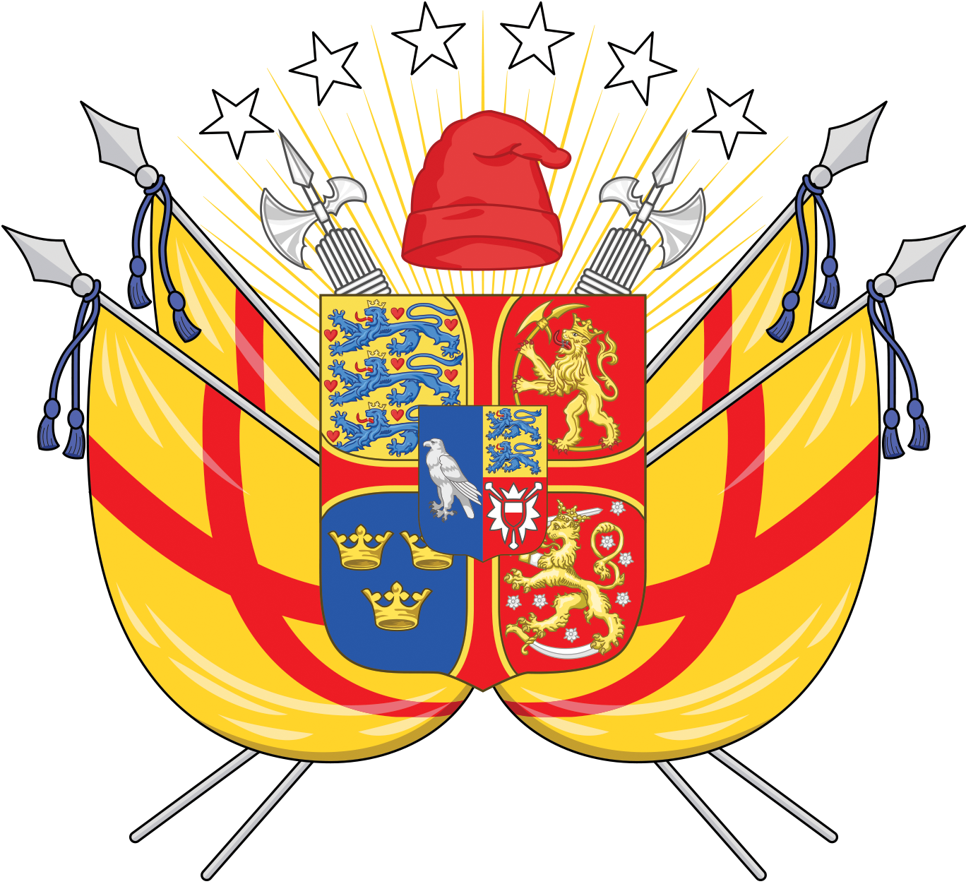 Scandinavian Empire Coat Of Arms (1368x1252)