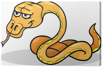 Snake Reptile Cartoon Illustration Canvas Print • Pixers® - Illustration (400x400)