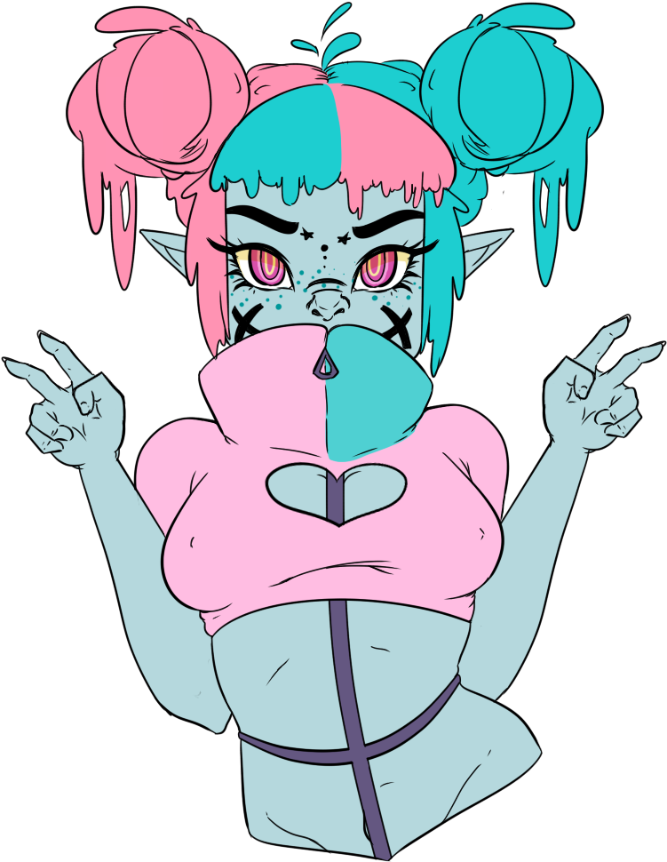 Nani The Slimy Alien Babe By Imidxnight On Deviantart - Cute Anime Alien Girl (840x1024)
