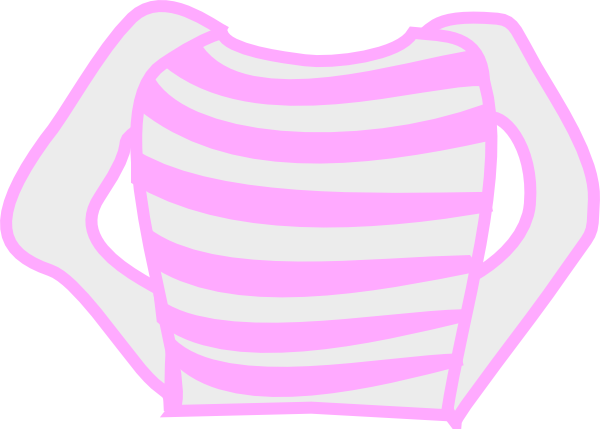 Pink Striped Long Sleeve Shirt Clip Art At Clker - Long-sleeved T-shirt (600x429)