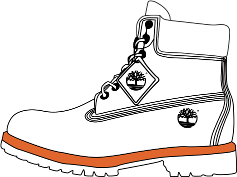 To See Which Part Can Be Customized, Please Move Mouse - Timberland Shoe Outline (680x370)