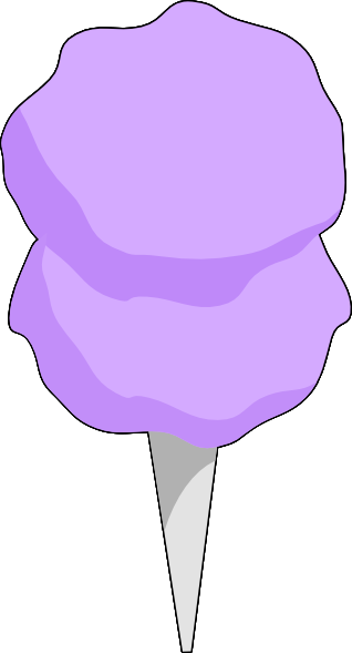 Cotton Candy Machibe Clipart - Purple Cotton Candy Png (318x589)
