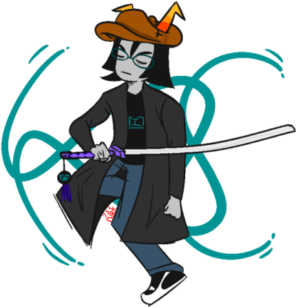 I Can't Draw Hands And Katanas - Cartoon (500x559)
