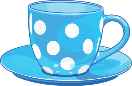 Blue Cup Cliparts - Cute Tea Cup Clipart (450x294)