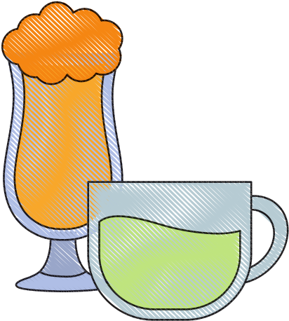 Set Of Beverages On Glasses Vector Icon Illustration - Set Of Beverages On Glasses Vector Icon Illustration (550x550)