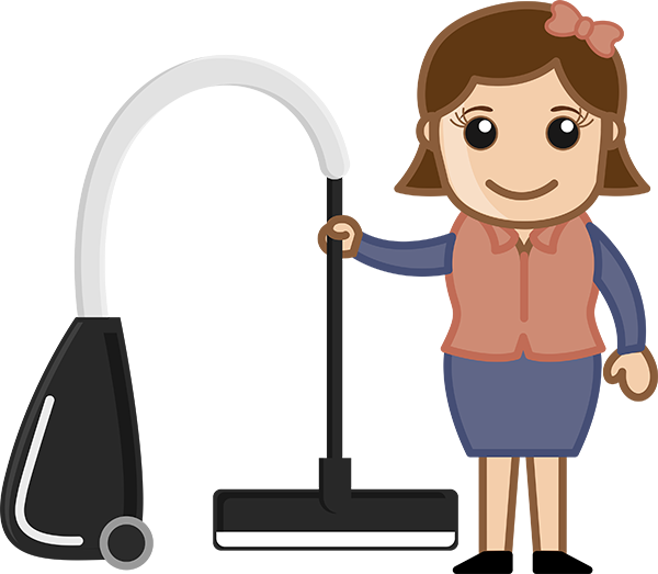 Is Your Old Vacuum Cleaner On Its Last Leg - Husband And Wife Animation (600x523)