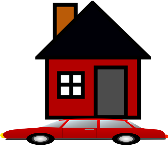 A House Squashing A Car - Png Image Of House (575x513)