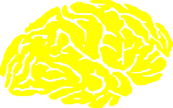 Yellow Brain Logo Clip Art At Clker - Brain Clipart Yellow (600x375)
