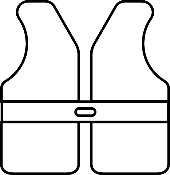 Vest Clipart - Life - Safety Jacket Silhouette Png (582x600)