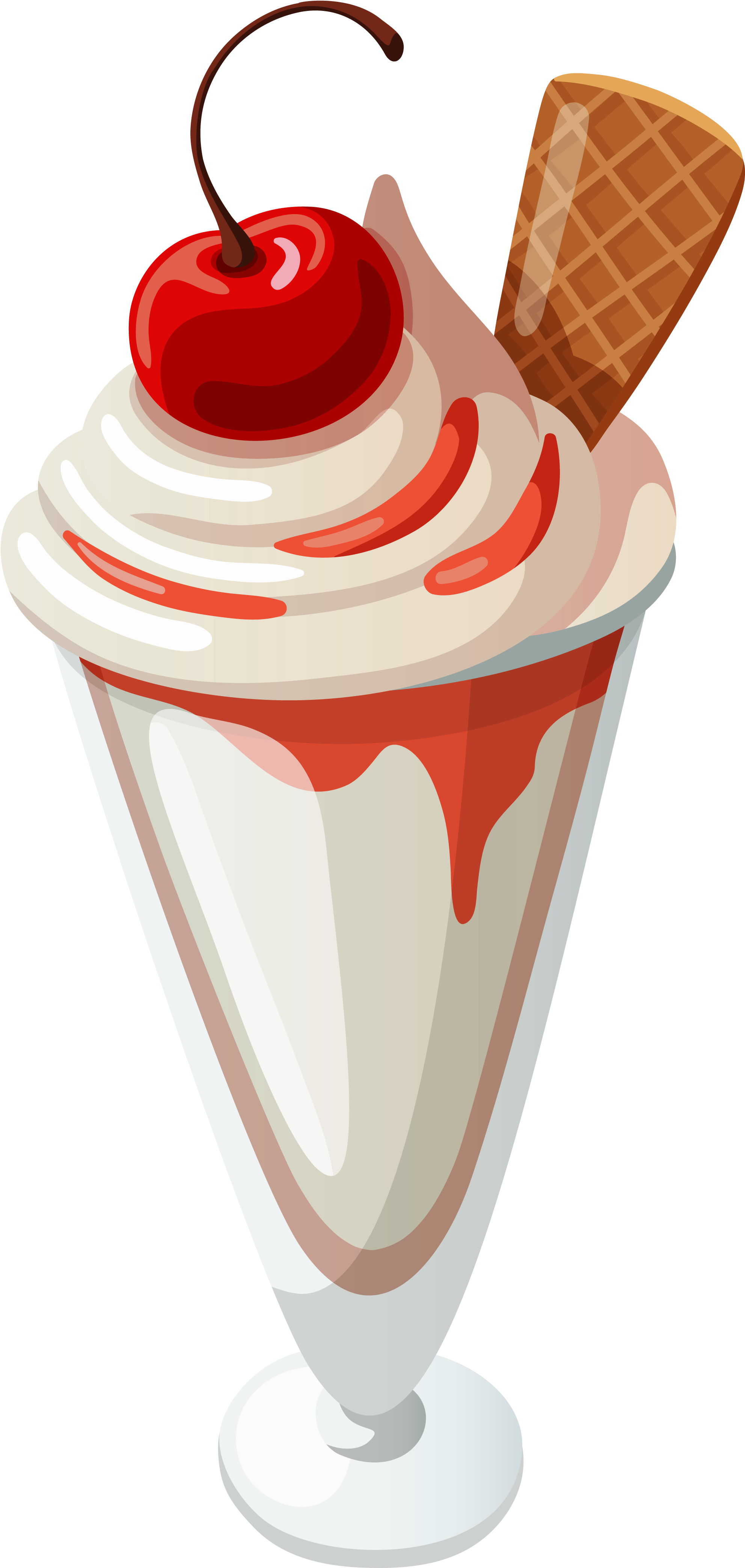Transparent Vanilla Ice Cream Sundae Clipart - Ice Cream Sundae Clipart (2117x4382)