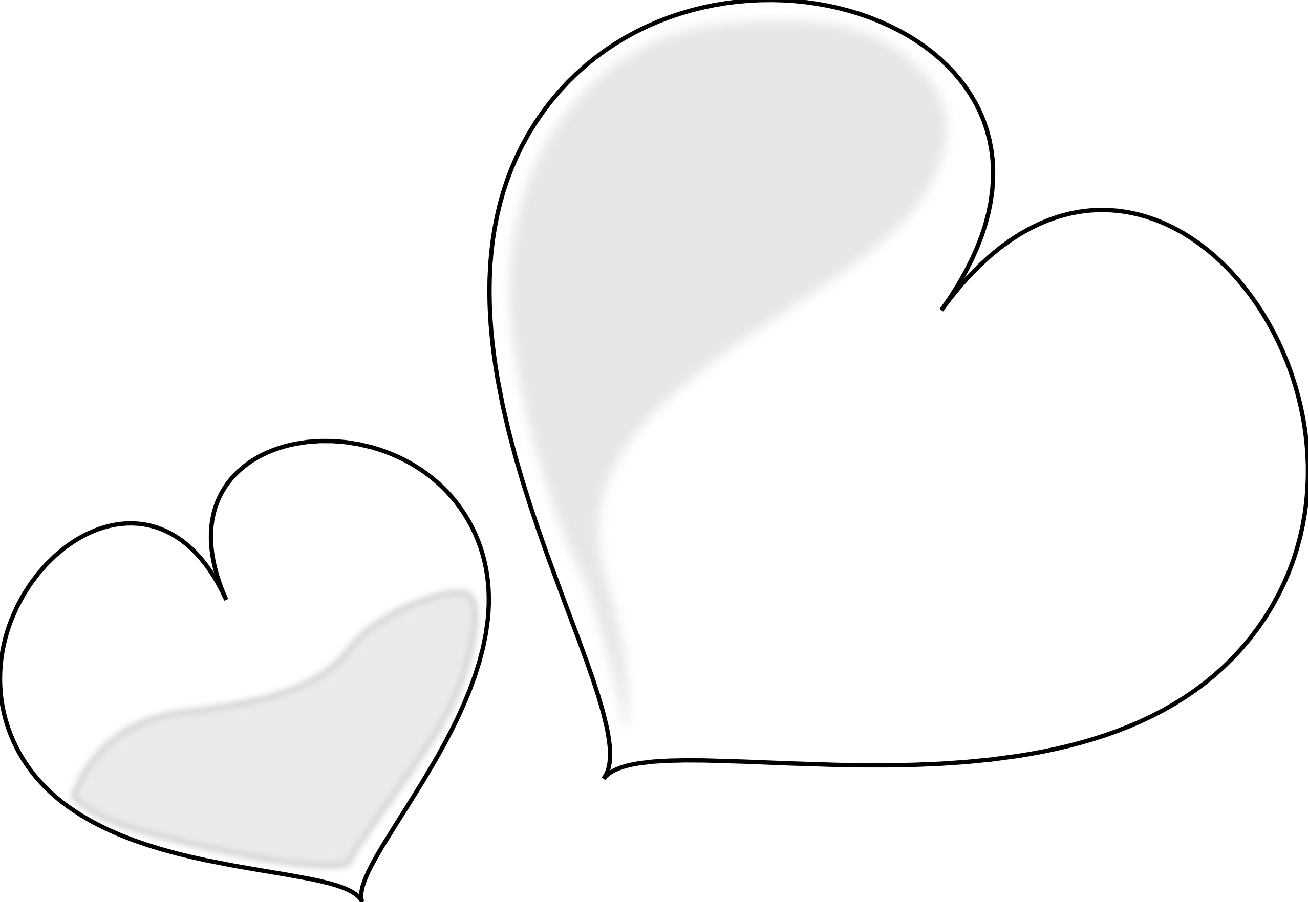 Heart Clipart Black And White Black And White Heart - Clip Art Black Amd White Heart (2555x1763)