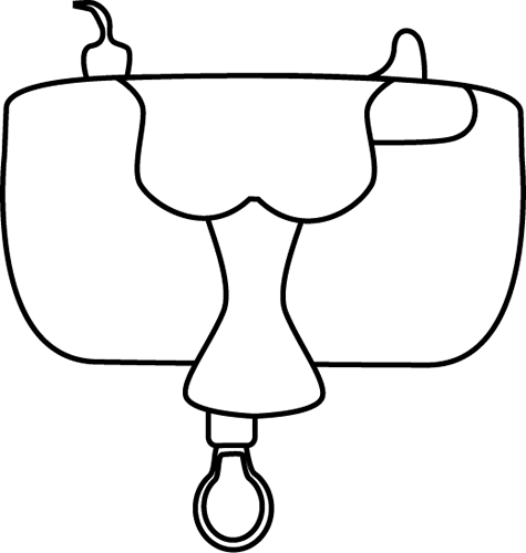 Saddle 20clipart - Saddle Black And White (475x500)