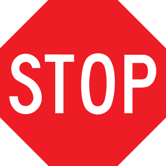 Clip Art Of A Stop Sign - 4 Way Stop Sign (640x640)