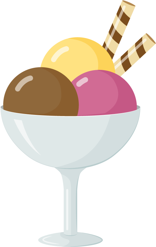 三色冰淇淋 - Ice Cream (1000x1000)