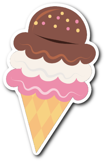 Ice Cream Cone Vinyl Die Cut Sticker - Sweet Tooth (600x600)