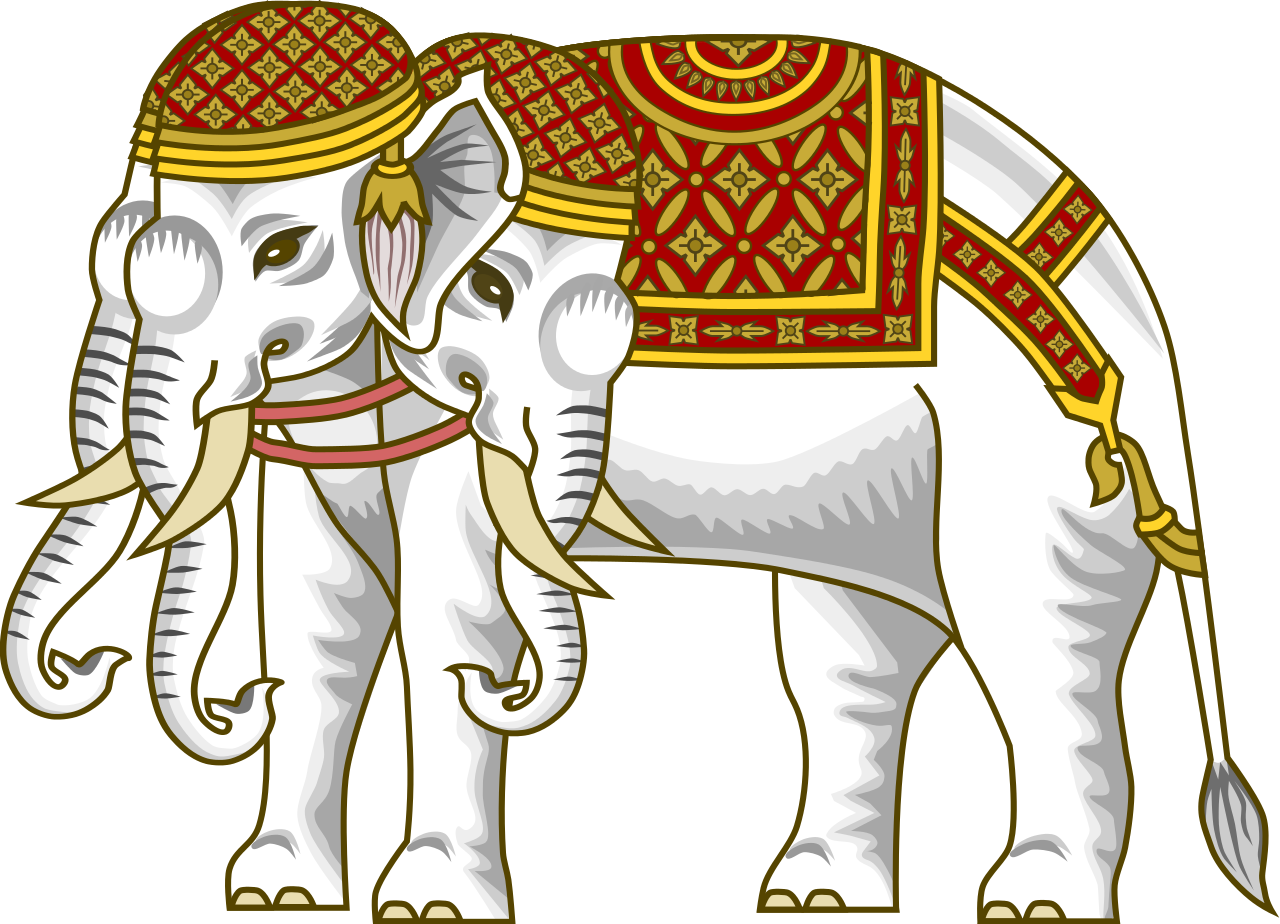 The Airavata , Vehicle Of The Hindu God Indra, Depicted - White Elephant Six Tusks (1280x924)