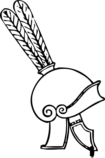 Greek Helmet, Armor, Fighter, Greek - Topi Prajurit Vector (424x640)