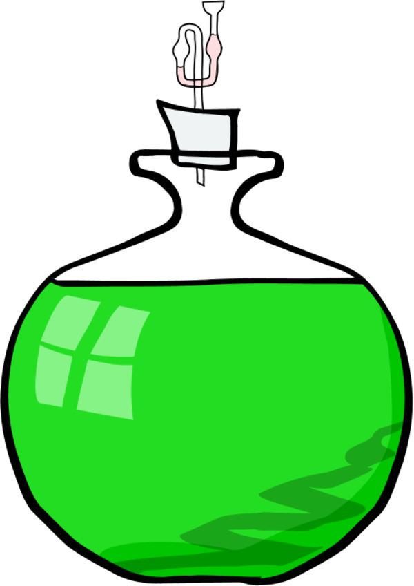 Wine Bottle Closed With Corck - Flask (600x848)