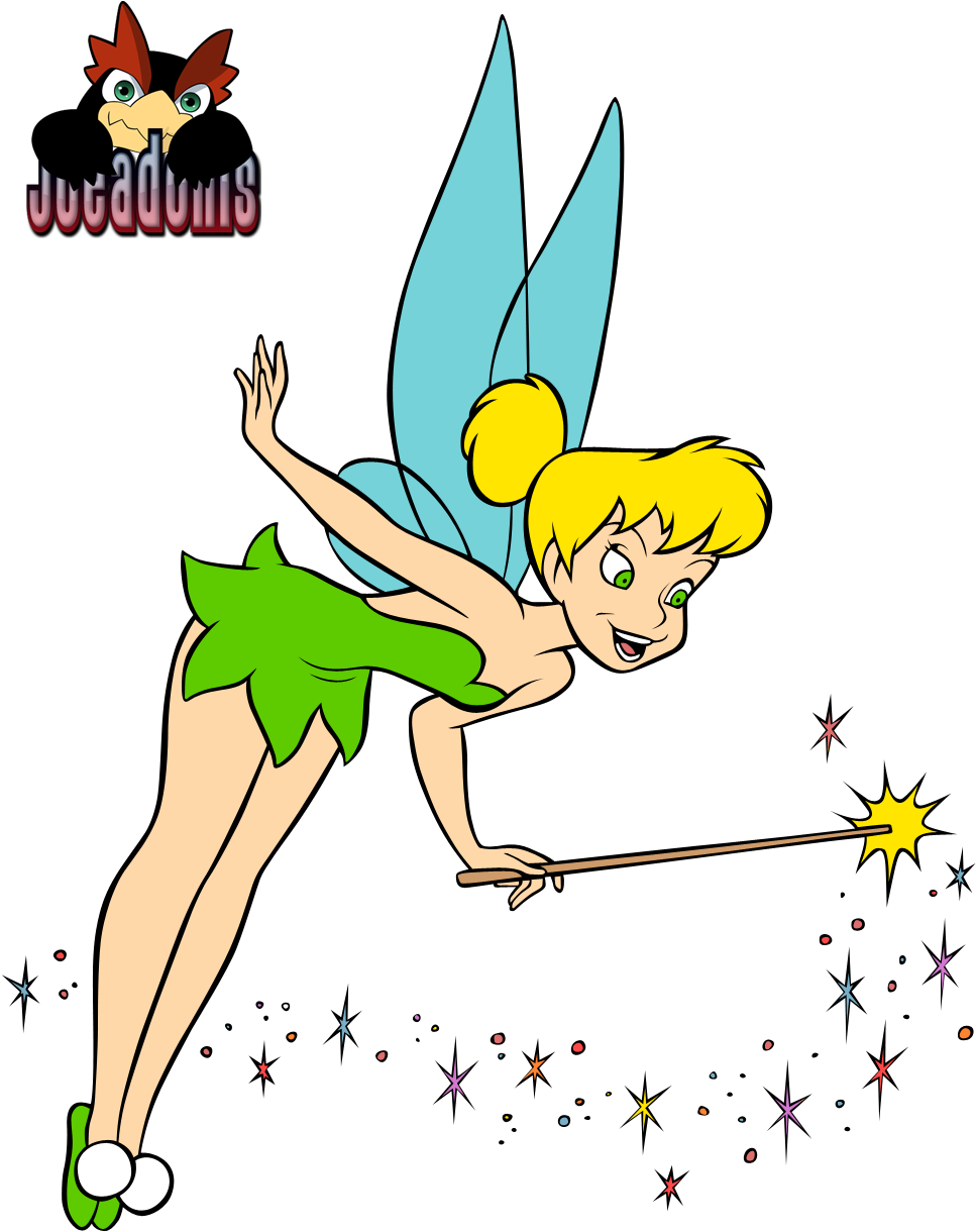 Tinkerbell Vector - Tinkerbell With Wand And Pixie Dust (1000x1263)