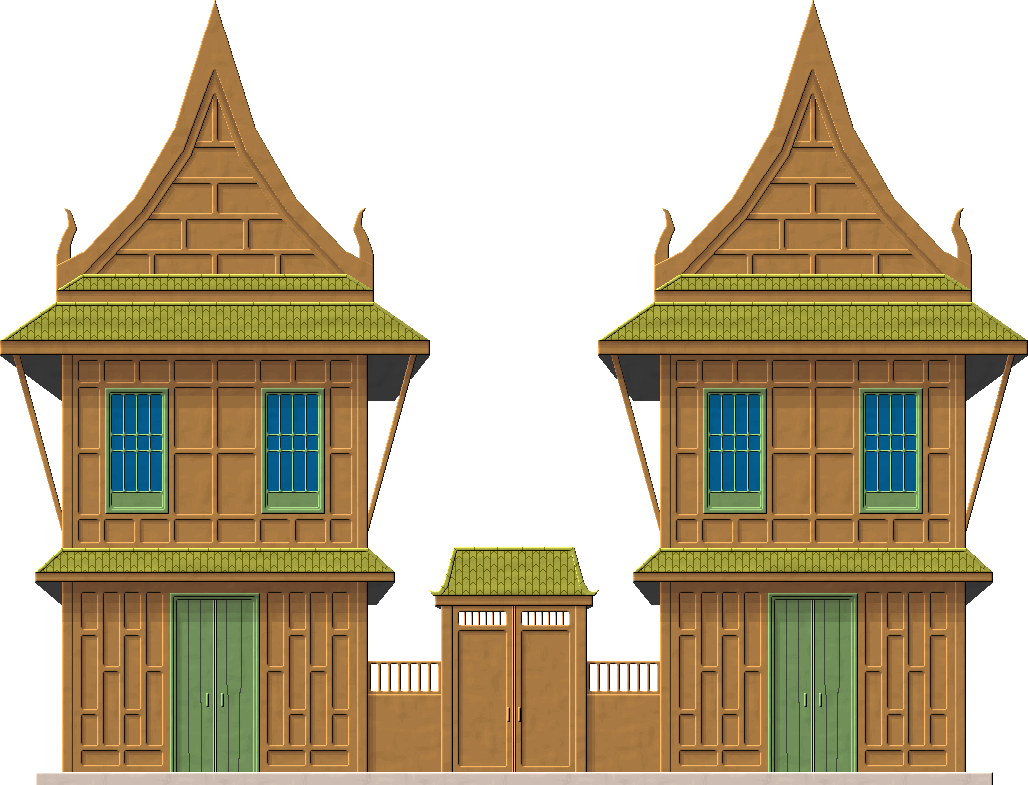 Thai House By Herbertrocha - House Thailand Png (1028x785)