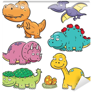 Vector Illustration Of Dinosaurs Cartoon Characters - Dinosaurier Comic (400x400)