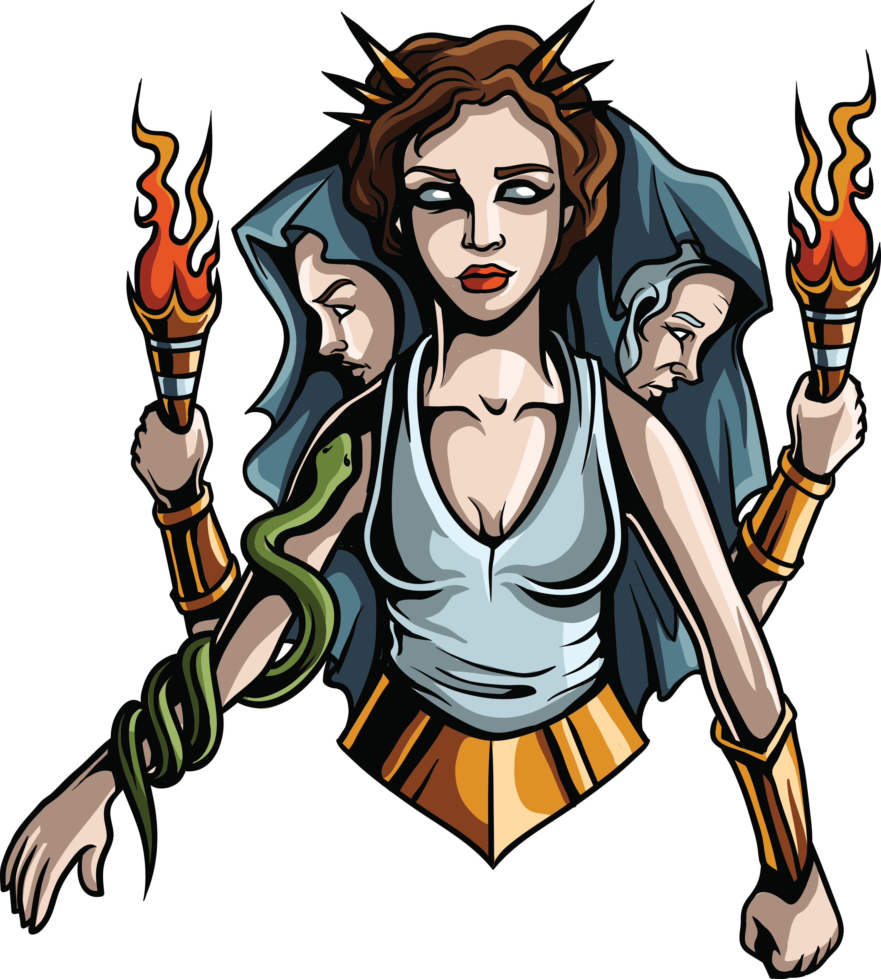 Gargoyle Clipart Greek - Greek Goddess Wall Decal - Vinyl Car Sticker - Uscolor008 (3000x3335)