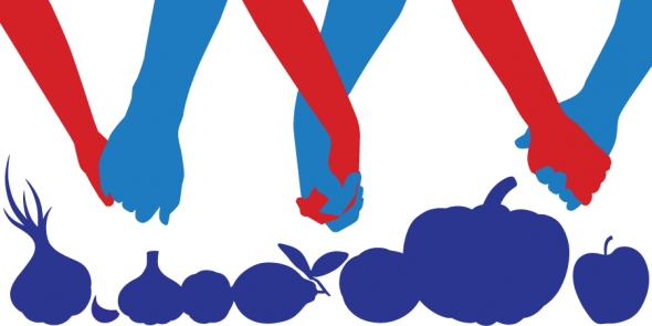 Holding Hands Over Food - Food (590x295)