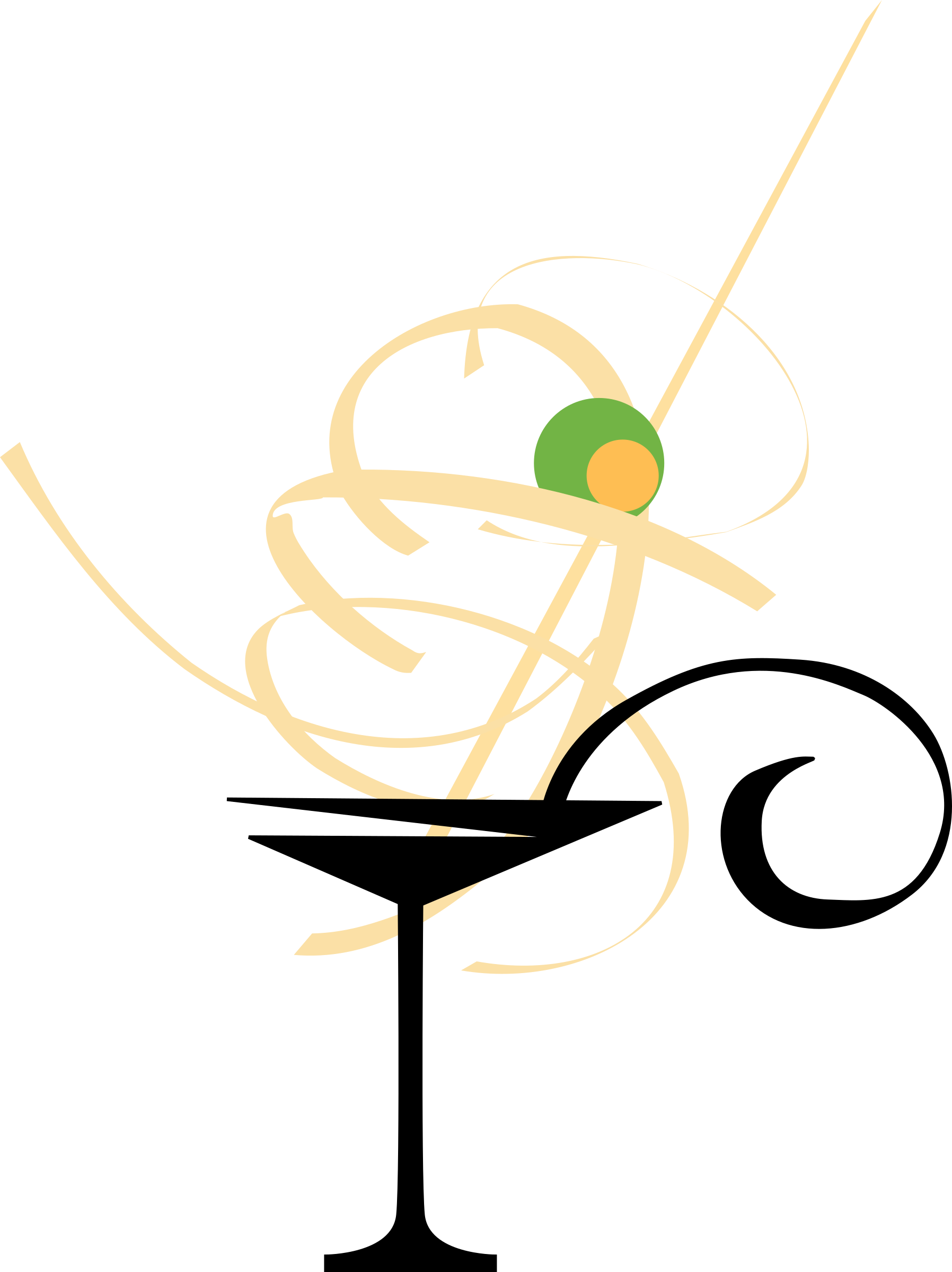 Big Image - Gold Martini Glass Clip Art (1796x2400)