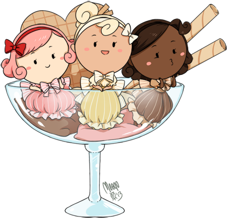 Neapolitan - Kawaii Neapolitan Ice Cream (472x494)