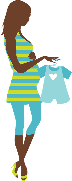 Grávida E Bebê - Desenho De Gravida Loira Png (286x711)