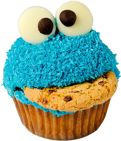 Cookie Monster Cupcake Edit By Sekcobra - Fancy Cupcakes (500x333)