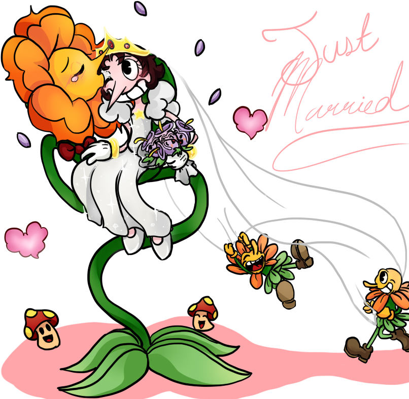 Cuphead Floral Design Fan Art Cartoon - Cuphead Floral Design Fan Art Cartoon (806x794)