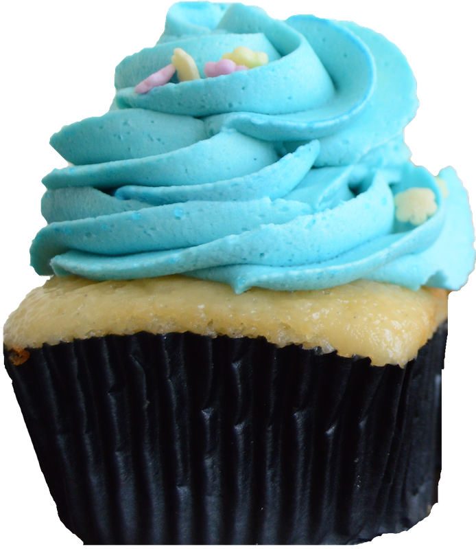 Cupcake With Blue Icing Transparent (694x799)