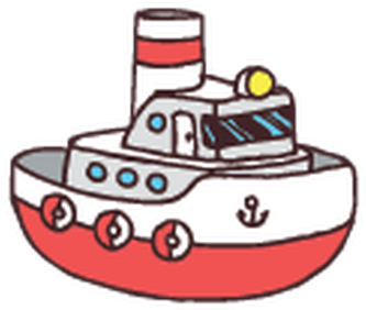 Hand Drawn Colorful Transport Toys Set Illustration - Toy Tug Boat Art (453x399)