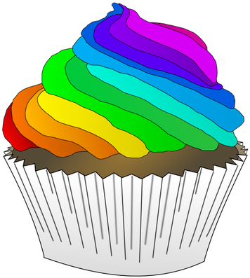 Rainbow Cupcake - Cup Cake Icons Free (459x500)